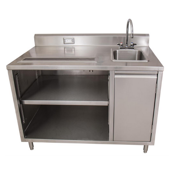 BK Resources (BEVT-3072R) 30 X 72 Beverage Table Sink On Right