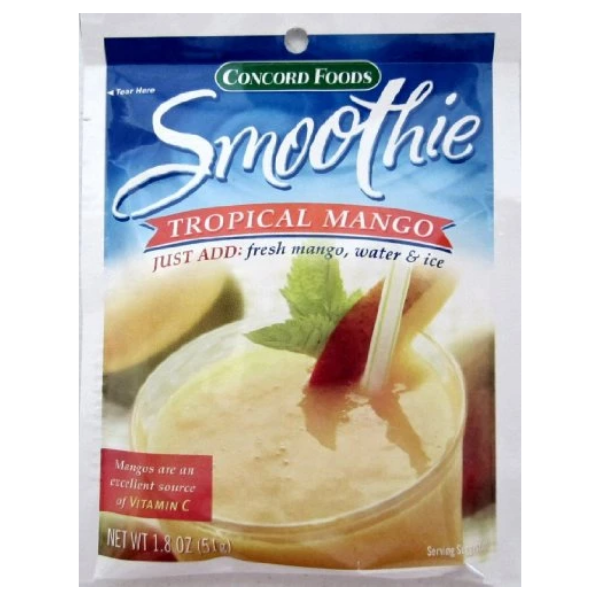 Concord Tropical Mango Smoothie Mix, 1.8-Ounce Packages (Pack of 18)