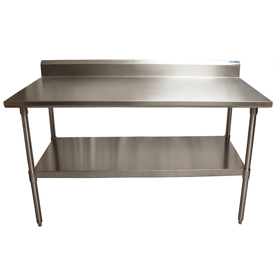 BK Resources (VTTR5-7230) 72" X 30" T-430 18 GA Table Stainless Steel Top 5" Riser